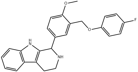 1-{3-[(4-fluorophenoxy)methyl]-4-methoxyphenyl}-2,3,4,9-tetrahydro-1H-beta-carboline 结构式