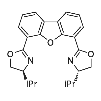 (4S,4'S)-2,2'-(4,6-二苯并呋喃二基)双[4,5-二氢-4-异丙基恶唑] 结构式