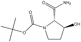 (2S,3S)-tert-butyl 2-carbamoyl-3-hydroxypyrrolidine-1-carboxylate 结构式