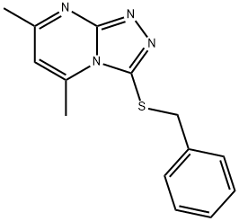 3-(benzylsulfanyl)-5,7-dimethyl[1,2,4]triazolo[4,3-a]pyrimidine 结构式