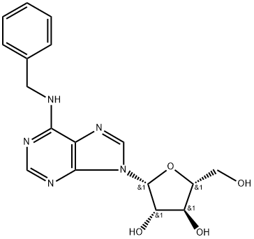 6-苄基氨基-9-(B-D-D-阿糖呋喃)嘌呤 结构式