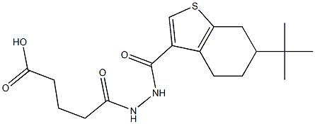 5-{2-[(6-tert-butyl-4,5,6,7-tetrahydro-1-benzothien-3-yl)carbonyl]hydrazino}-5-oxopentanoic acid 结构式