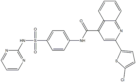 2-(5-chloro-2-thienyl)-N-{4-[(2-pyrimidinylamino)sulfonyl]phenyl}-4-quinolinecarboxamide 结构式