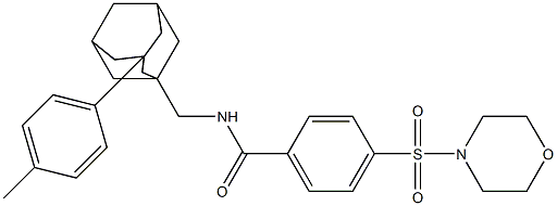 N-{[3-(4-methylphenyl)-1-adamantyl]methyl}-4-(morpholin-4-ylsulfonyl)benzamide 结构式