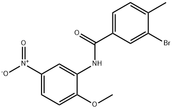 3-bromo-N-(2-methoxy-5-nitrophenyl)-4-methylbenzamide 结构式
