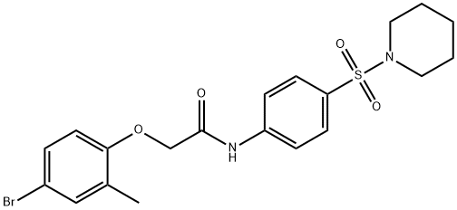 2-(4-bromo-2-methylphenoxy)-N-[4-(1-piperidinylsulfonyl)phenyl]acetamide 结构式