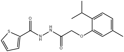 N'-[2-(2-isopropyl-5-methylphenoxy)acetyl]-2-thiophenecarbohydrazide 结构式