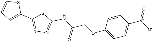 2-{4-nitrophenoxy}-N-(5-thien-2-yl-1,3,4-thiadiazol-2-yl)acetamide 结构式