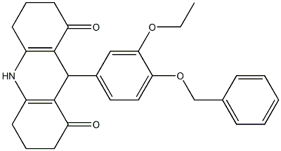 9-[4-(benzyloxy)-3-ethoxyphenyl]-3,4,6,7,9,10-hexahydro-1,8(2H,5H)-acridinedione 结构式