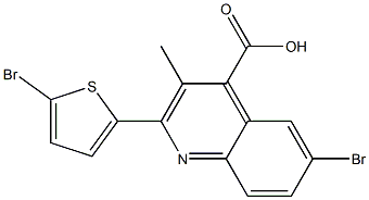 6-bromo-2-(5-bromo-2-thienyl)-3-methyl-4-quinolinecarboxylic acid 结构式