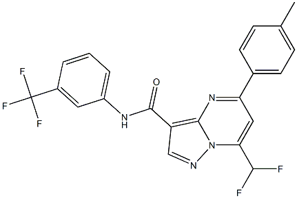 7-(difluoromethyl)-5-(4-methylphenyl)-N-[3-(trifluoromethyl)phenyl]pyrazolo[1,5-a]pyrimidine-3-carboxamide 结构式