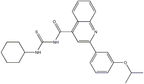 N-cyclohexyl-N'-{[2-(3-isopropoxyphenyl)-4-quinolinyl]carbonyl}thiourea 结构式