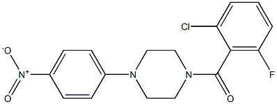 1-(2-chloro-6-fluorobenzoyl)-4-{4-nitrophenyl}piperazine 结构式