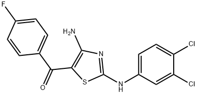 [4-amino-2-(3,4-dichloroanilino)-1,3-thiazol-5-yl](4-fluorophenyl)methanone 结构式