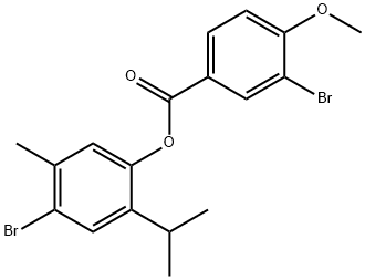 4-bromo-2-isopropyl-5-methylphenyl 3-bromo-4-methoxybenzoate 结构式