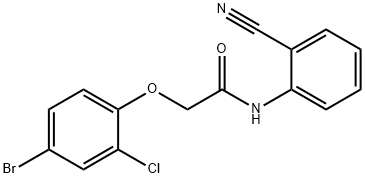 2-(4-bromo-2-chlorophenoxy)-N-(2-cyanophenyl)acetamide 结构式