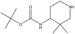 叔-丁基 N-[(4R)-3,3-二甲基哌啶-4-基]氨基甲酯 结构式