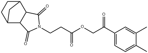 2-(3,4-dimethylphenyl)-2-oxoethyl 3-(3,5-dioxo-4-azatricyclo[5.2.1.0~2,6~]dec-4-yl)propanoate 结构式