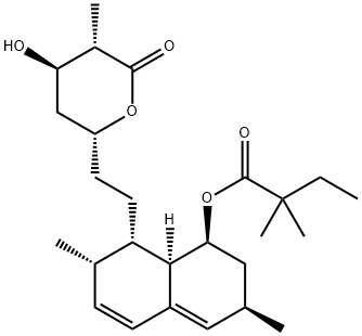 Butanoic acid, 2,2-dimethyl-, (1S,3R,7S,8S,8aR)-1,2,3,7,8,8a-hexahydro-3,7-dimethyl-8-[2-[(2R,4R,5S)-tetrahydro-4-hydroxy-5-methyl-6-oxo-2H-pyran-2-yl]ethyl]-1-naphthalenyl ester 结构式