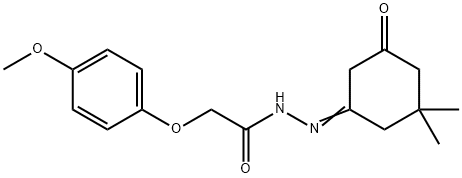 N'-(3,3-dimethyl-5-oxocyclohexylidene)-2-(4-methoxyphenoxy)acetohydrazide 结构式