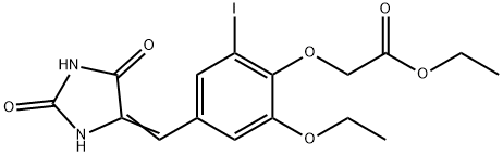 ethyl {4-[(2,5-dioxo-4-imidazolidinylidene)methyl]-2-ethoxy-6-iodophenoxy}acetate 结构式