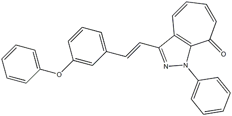 3-[2-(3-phenoxyphenyl)vinyl]-1-phenylcyclohepta[c]pyrazol-8(1H)-one 结构式