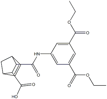 3-{[3,5-bis(ethoxycarbonyl)anilino]carbonyl}bicyclo[2.2.1]hept-5-ene-2-carboxylic acid 结构式