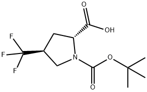 (2R,4S)-1-(tert-butoxycarbonyl)-4-(trifluoromethyl)pyrrolidine-2-carboxylic acid 结构式