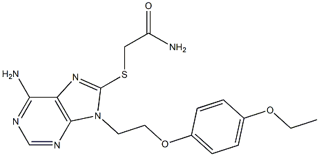 2-({6-amino-9-[2-(4-ethoxyphenoxy)ethyl]-9H-purin-8-yl}sulfanyl)acetamide 结构式