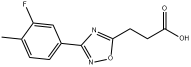 3-[3-(3-氟-4-甲基苯基)-1,2,4-噁二唑-5-基]丙酸 结构式