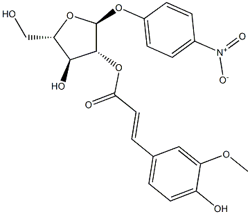 4-Nitrophenyl 2-O-trans-feruloyl-a-L-arabinofuranoside 结构式