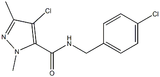 4-chloro-N-(4-chlorobenzyl)-1,3-dimethyl-1H-pyrazole-5-carboxamide 结构式