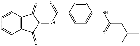 N-(1,3-dioxo-1,3-dihydro-2H-isoindol-2-yl)-4-[(3-methylbutanoyl)amino]benzamide 结构式