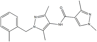 N-[3,5-dimethyl-1-(2-methylbenzyl)-1H-pyrazol-4-yl]-1,3-dimethyl-1H-pyrazole-4-carboxamide 结构式