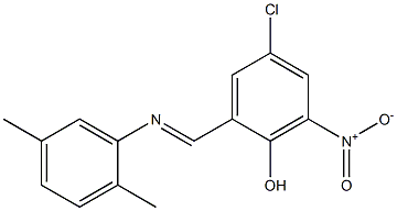 4-chloro-2-{[(2,5-dimethylphenyl)imino]methyl}-6-nitrophenol 结构式
