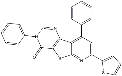 3,9-diphenyl-7-(2-thienyl)pyrido[3',2':4,5]thieno[3,2-d]pyrimidin-4(3H)-one 结构式