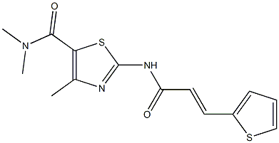 N,N,4-trimethyl-2-{[3-(2-thienyl)acryloyl]amino}-1,3-thiazole-5-carboxamide 结构式