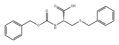 3-benzylsulfanyl-2-(phenylmethoxycarbonylamino)propanoic acid 结构式
