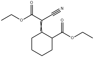 ethyl 2-(2-oxo-1-cyano-2-ethoxyethylidene)-cyclohexanecarboxylate 结构式
