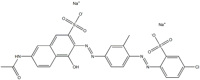 2-Naphthalenesulfonic acid, 7-(acetylamino)-3-[[4-[(4-chloro-2-sulfophenyl)azo]-3-methylphenyl]azo]-4-hydroxy-, disodium salt 结构式
