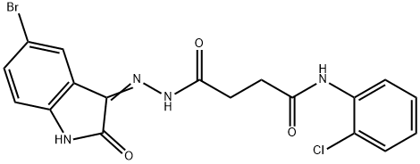 4-[2-(5-bromo-2-oxo-1,2-dihydro-3H-indol-3-ylidene)hydrazino]-N-(2-chlorophenyl)-4-oxobutanamide 结构式