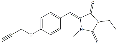 3-ethyl-1-methyl-5-[4-(prop-2-ynyloxy)benzylidene]-2-thioxoimidazolidin-4-one 结构式