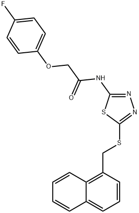 2-(4-fluorophenoxy)-N-{5-[(1-naphthylmethyl)sulfanyl]-1,3,4-thiadiazol-2-yl}acetamide 结构式