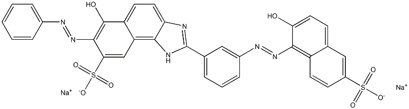 1H-Naphth[1,2-d]imidazole-8-sulfonic acid, 6-hydroxy-2-[3-[(2-hydroxy-6-sulfo-1-naphthalenyl)azo]phenyl]-7-(phenylazo)-, disodium salt 结构式