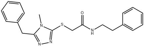 2-[(5-benzyl-4-methyl-4H-1,2,4-triazol-3-yl)sulfanyl]-N-(2-phenylethyl)acetamide 结构式