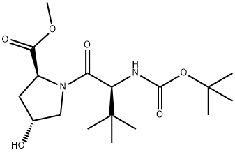(2S,4R)-1-[(S)-2-(BOC-氨基)-3,3-二甲基丁酰基]-4-羟基吡咯烷-2-甲酸甲酯 结构式