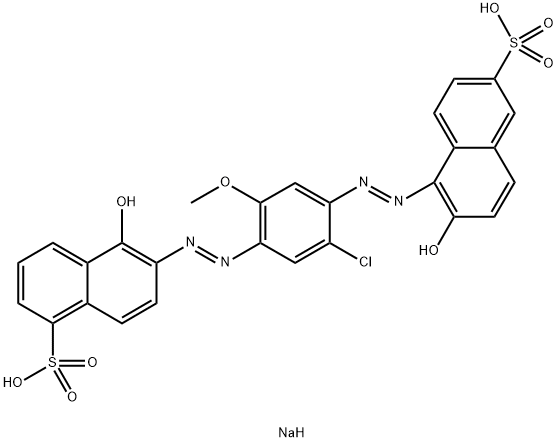 1-Naphthalenesulfonic acid, 6-[[5-chloro-4-[(2-hydroxy-6-sulfo-1-naphthalenyl)azo]-2-methoxyphenyl]azo]-5-hydroxy-, disodium salt 结构式