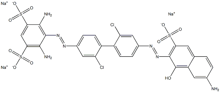 1,3-Benzenedisulfonic acid, 4,6-diamino-5-[[4'-[(7-amino-1-hydroxy-3-sulfo-2-naphthalenyl)azo]-2,2'-dichloro[1,1'-biphenyl]-4-yl]azo]-, trisodium salt 结构式