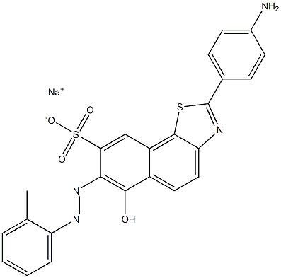 Naphtho[2,1-d]thiazole-8-sulfonic acid, 2-(4-aminophenyl)-6-hydroxy-7-[(2-methylphenyl)azo]-, monosodium salt 结构式