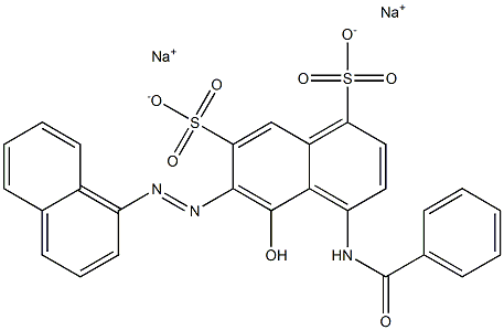 1,7-Naphthalenedisulfonic acid, 4-(benzoylamino)-5-hydroxy-6-(1-naphthalenylazo)-, disodium salt 结构式